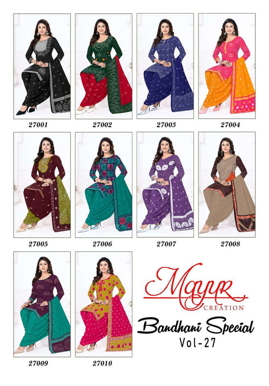Mayur Creation Bandhani Vol 27 Pure Cotton Dress Material
