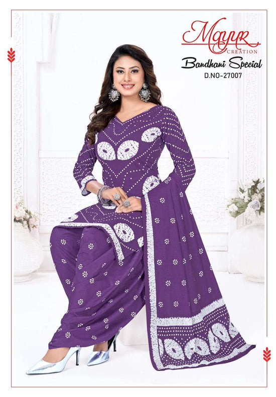 Mayur Creation Bandhani Vol 27 Pure Cotton Dress Material