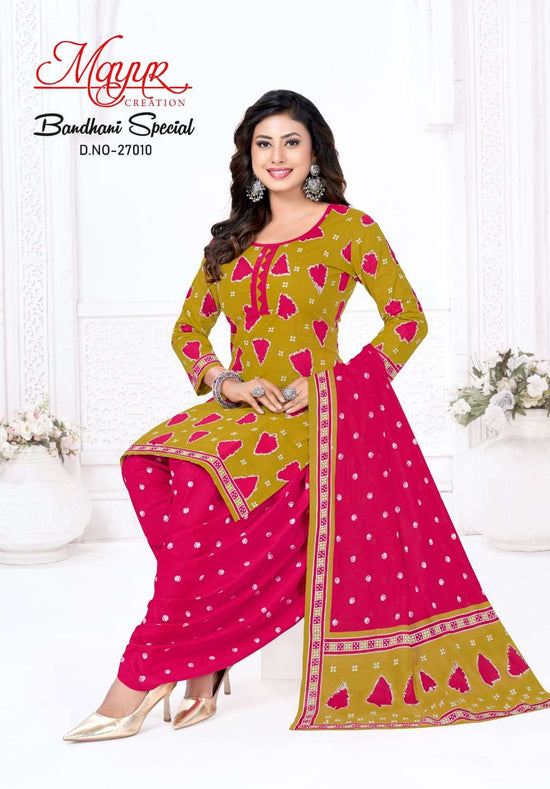 Mayur Creation Bandhani Vol 27 Pure Cotton Dress Material
