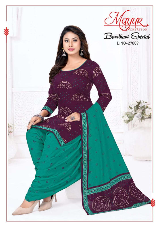 Mayur Creation Bandhani Vol 27 Pure Cotton Dress Material