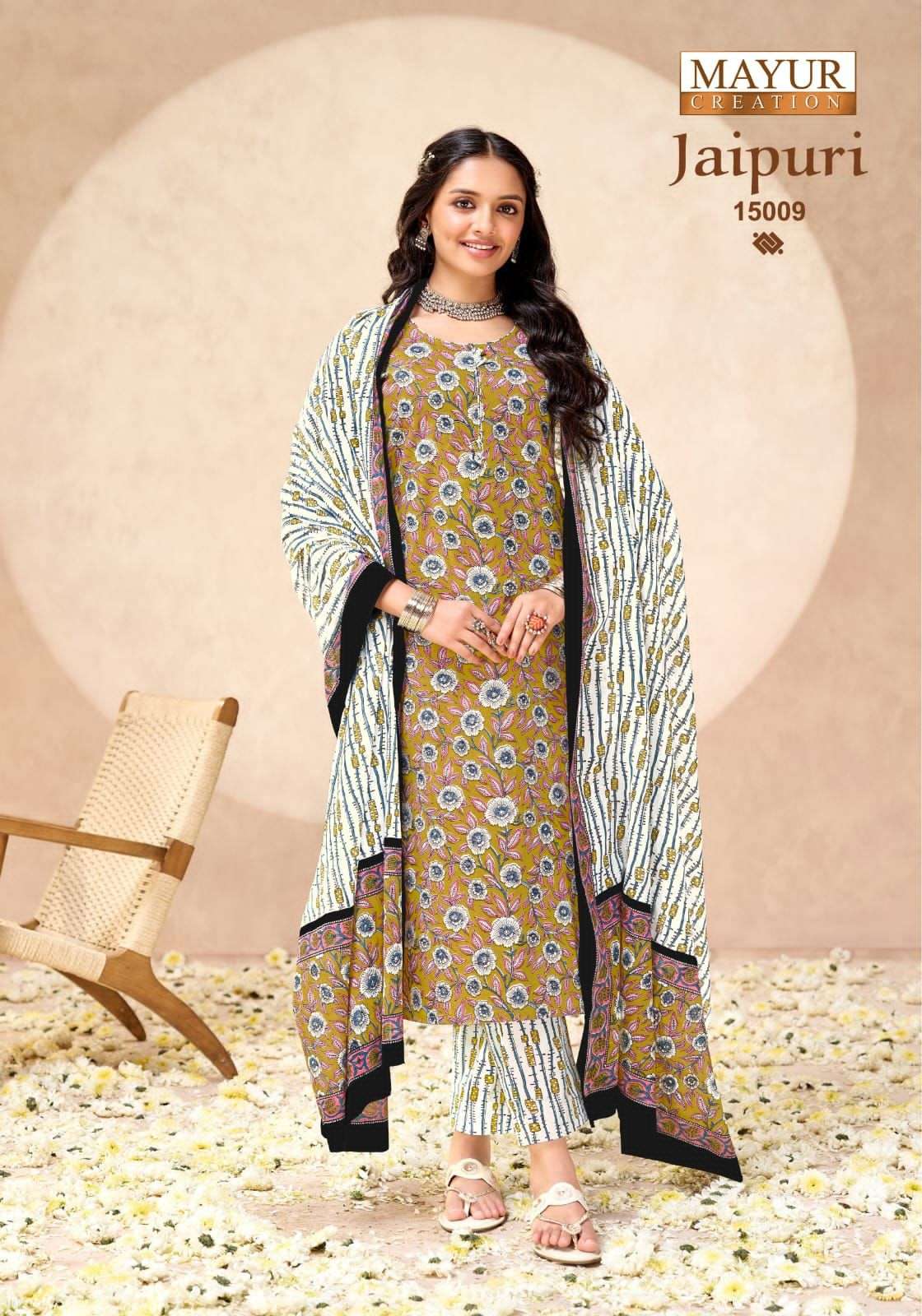 Mayur Creation Jaipuri Vol 15 Cotton Dress Material - Amrah Wholesale