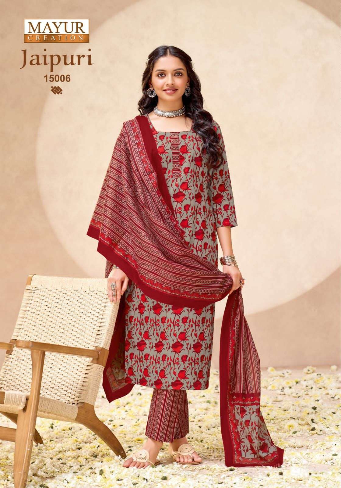 Mayur Creation Jaipuri Vol 15 Cotton Dress Material - Amrah Wholesale