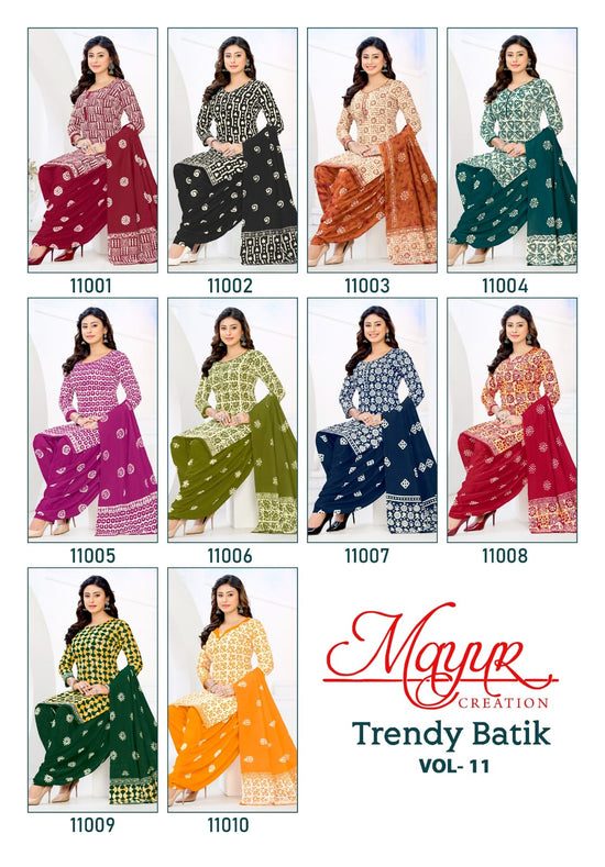 Mayur Creation Mayur Trendy Batik Vol 11 Pure Cotton Dress Material - Amrah Wholesale