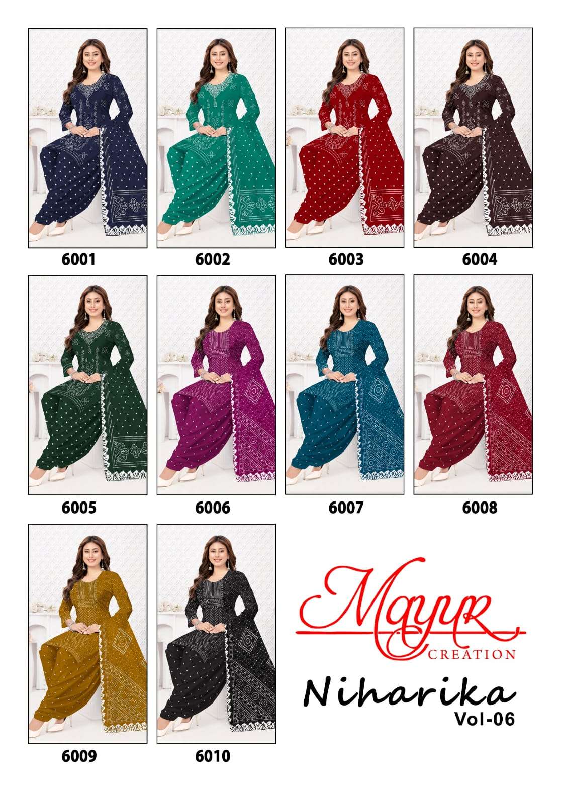 Mayur Creation Niharika Vol 6 Pure Cotton Printed Dress Material