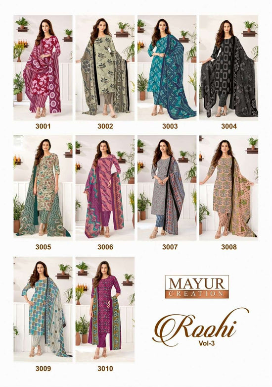 Mayur Roohi Vol 3 Pure Cotton Printed Dress Material