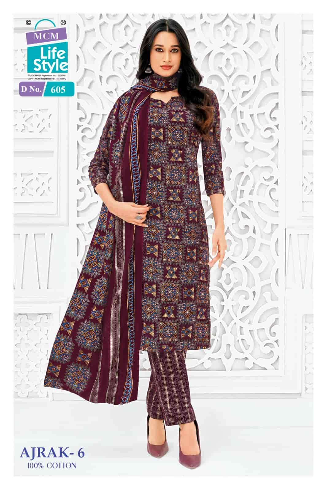 MCM Lifestyle Ajrak Vol 6 Cotton Kurti Pant Dupatta Set