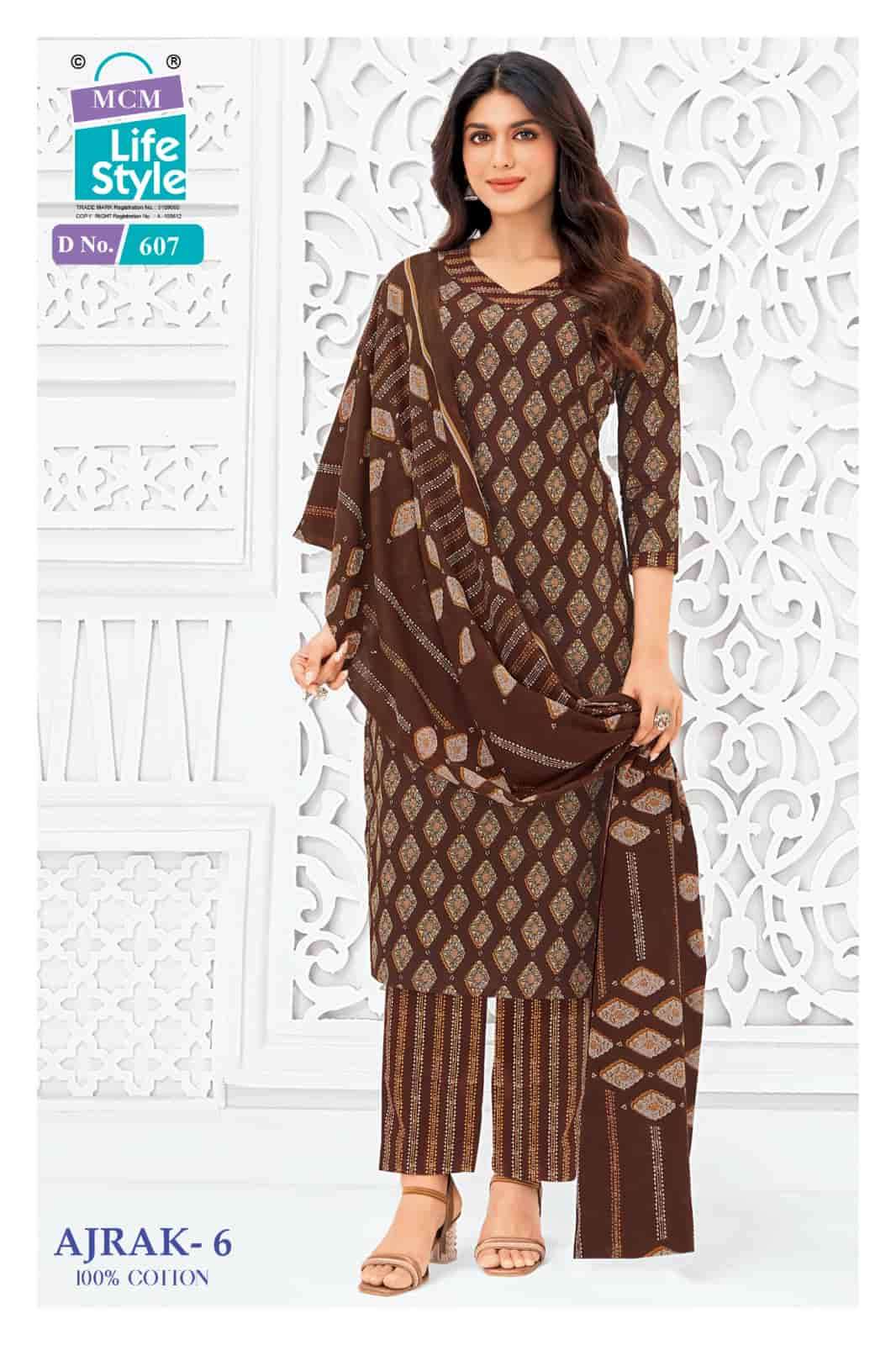 MCM Lifestyle Ajrak Vol 6 Cotton Kurti Pant Dupatta Set