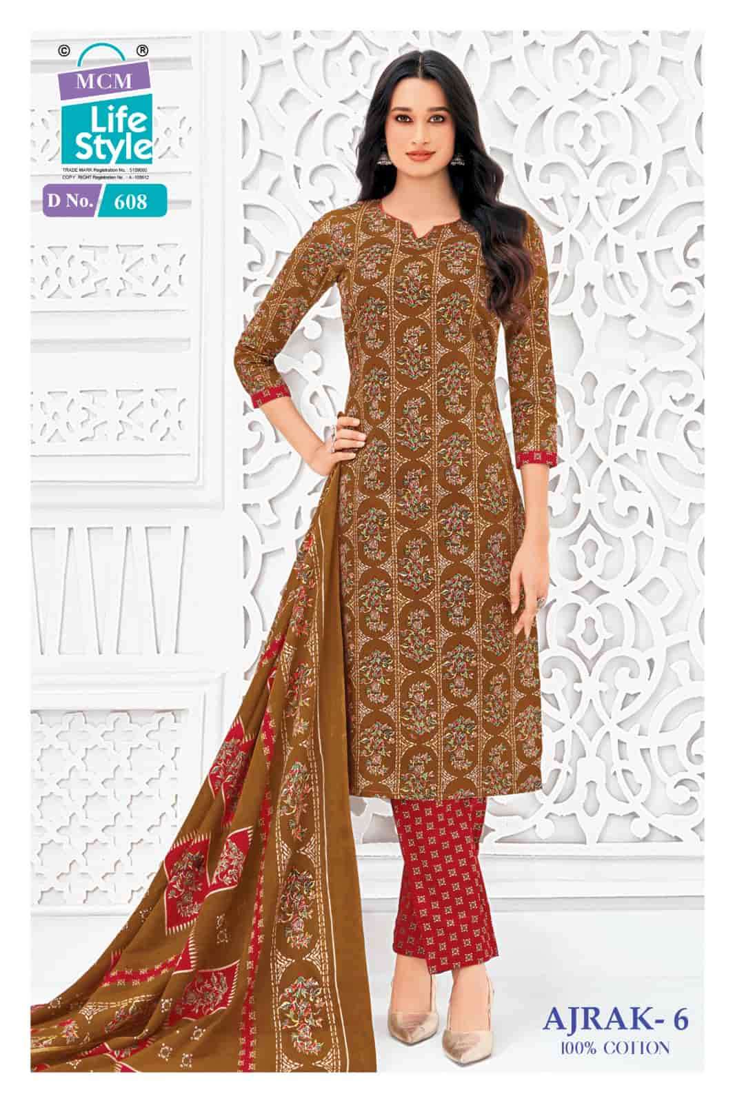 MCM Lifestyle Ajrak Vol 6 Cotton Kurti Pant Dupatta Set