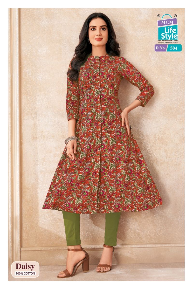 MCM Daisy Vol 5 Heavy Cotton Printed A Line Kurti