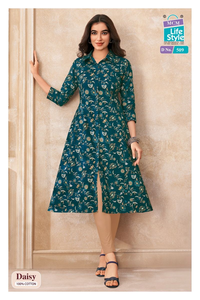 MCM Daisy Vol 5 Heavy Cotton Printed A Line Kurti