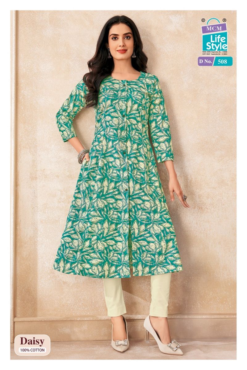 MCM Daisy Vol 5 Heavy Cotton Printed A Line Kurti