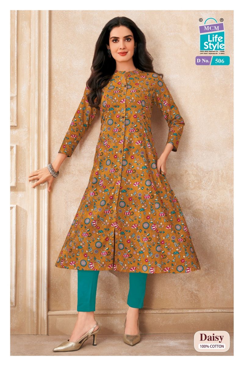 MCM Daisy Vol 5 Heavy Cotton Printed A Line Kurti