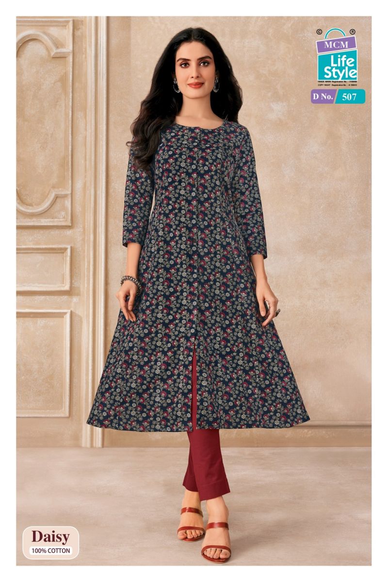 MCM Daisy Vol 5 Heavy Cotton Printed A Line Kurti