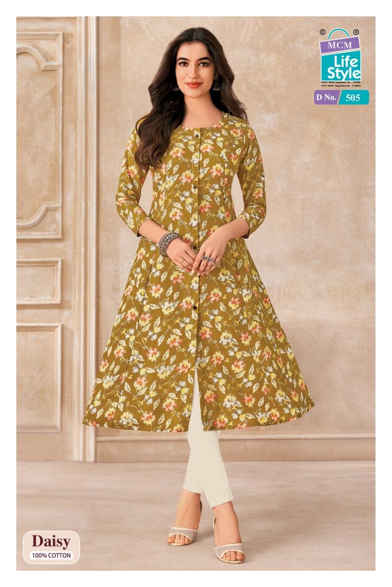 MCM Daisy Vol 5 Heavy Cotton Printed A Line Kurti