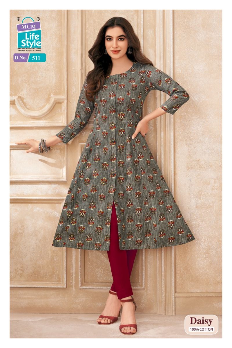 MCM Daisy Vol 5 Heavy Cotton Printed A Line Kurti