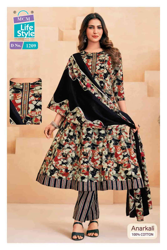 MCM Lifestyle Anarkali Vol 12 Cotton Kurti Pant Dupatta Set - Amrah Wholesale