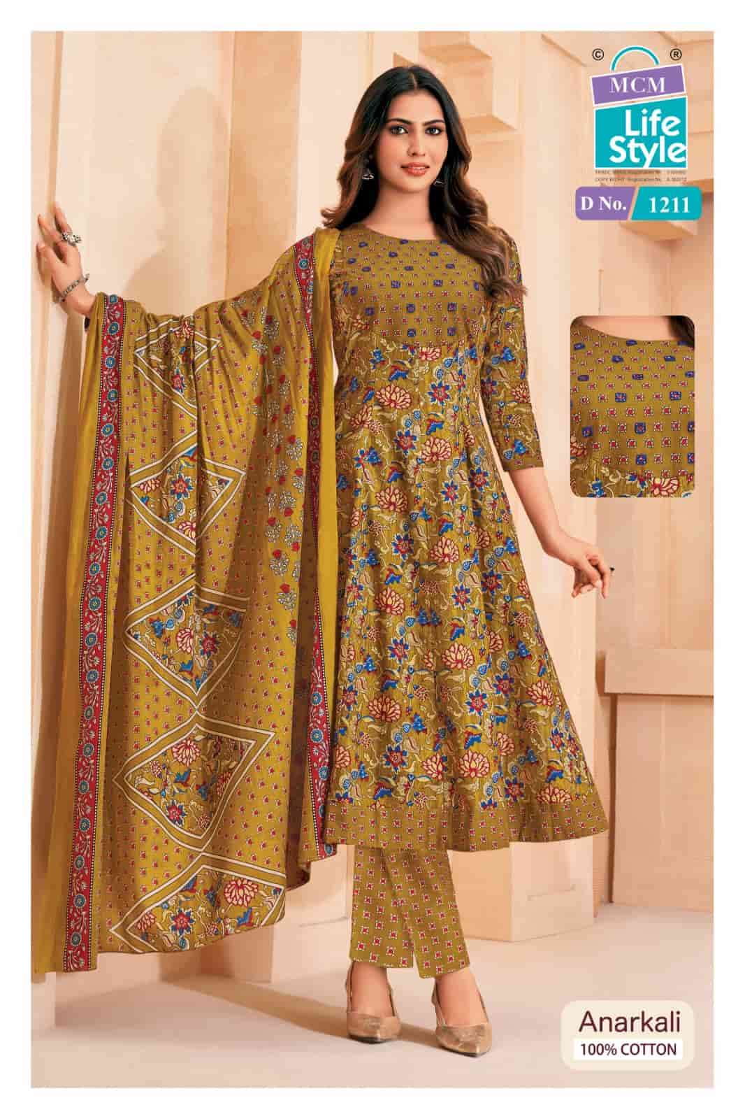 MCM Lifestyle Anarkali Vol 12 Cotton Kurti Pant Dupatta Set - Amrah Wholesale