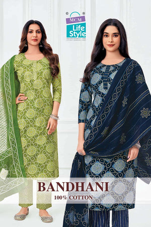 MCM Lifestyle Bandhani Ready-Made Cotton Suit Wholesale - Amrah Wholesale