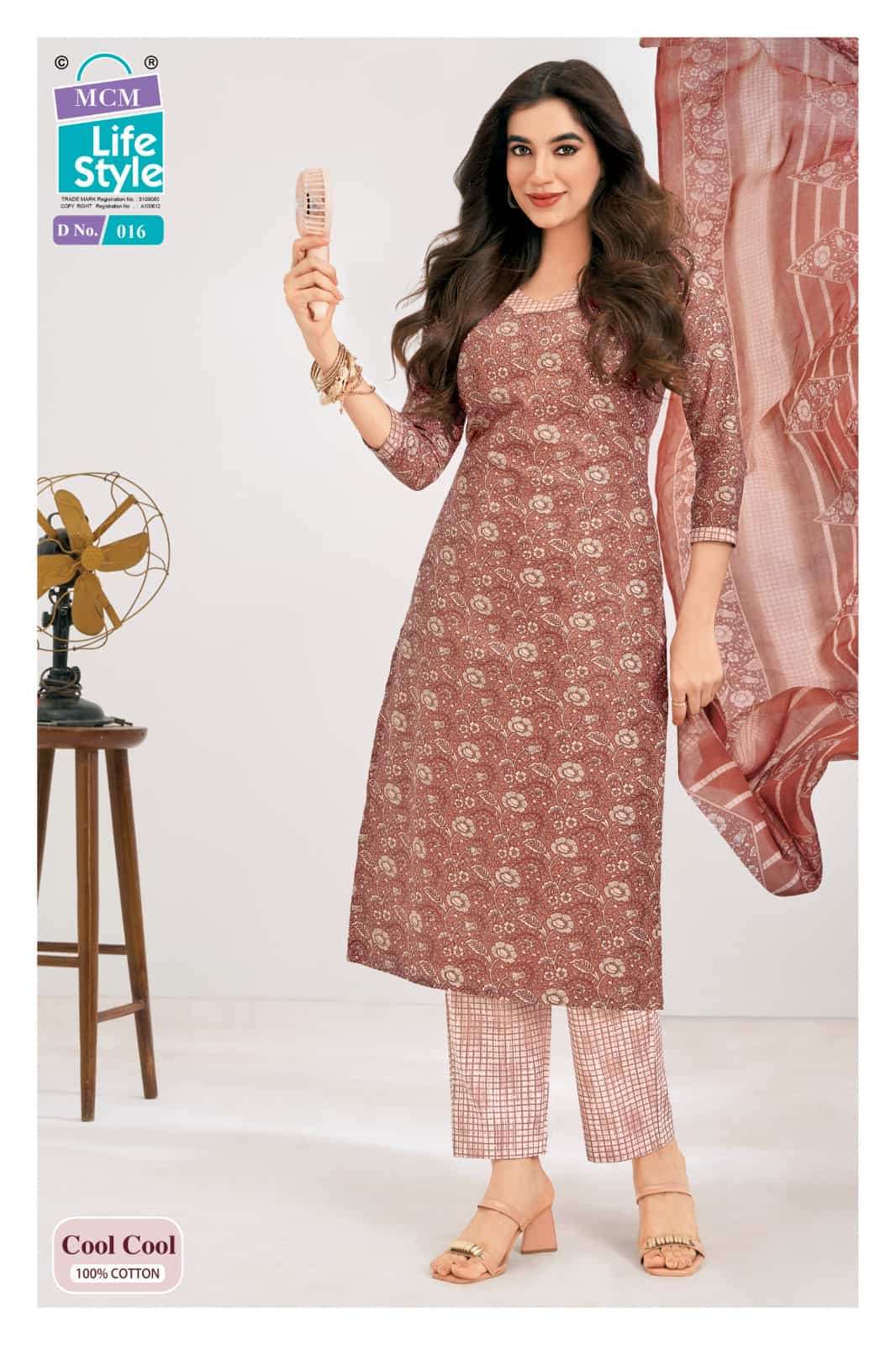 Mcm Lifestyle Cool Cool Cotton Kurti Pant Dupatta Set - Amrah Wholesale
