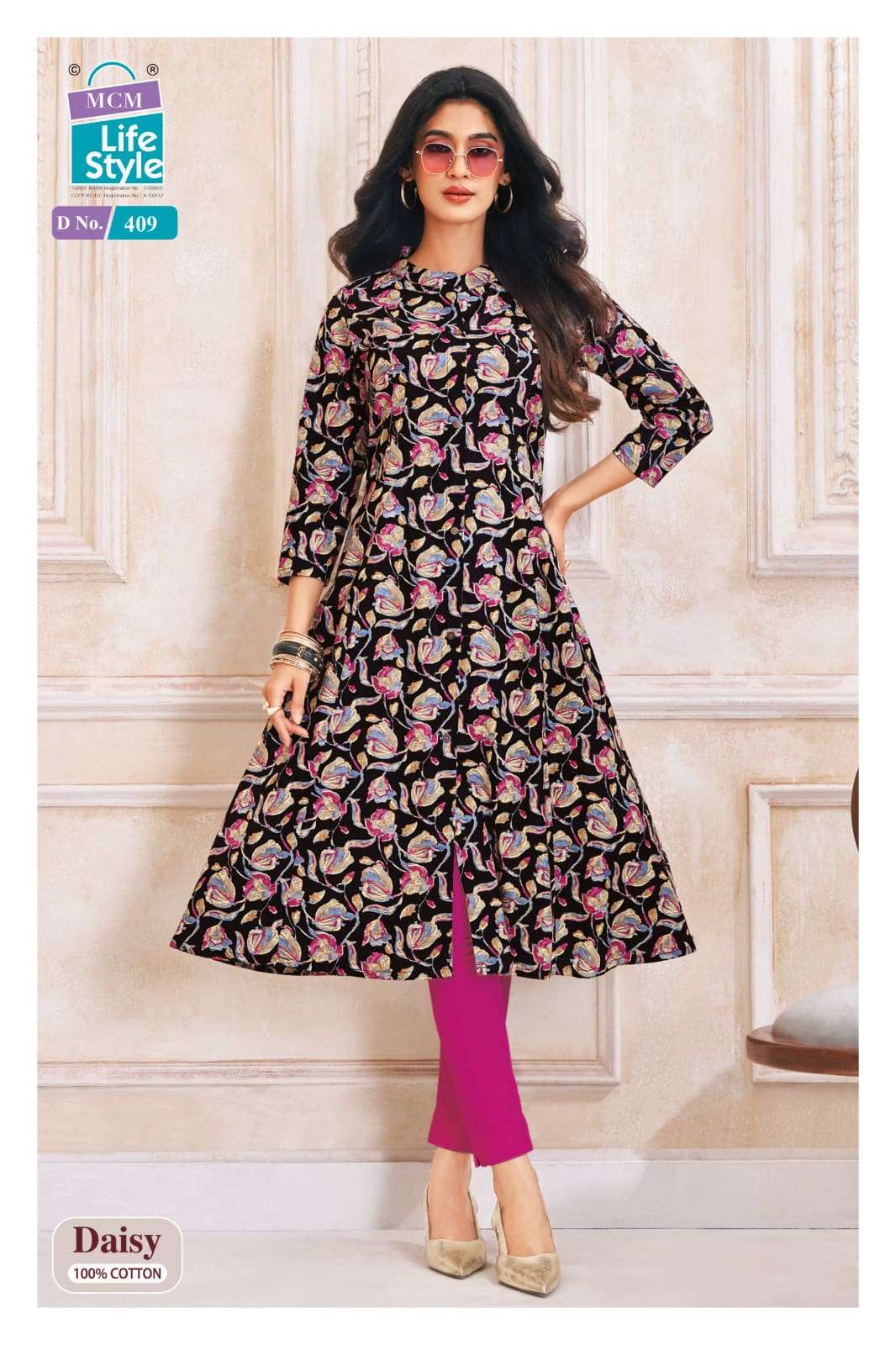MCM Lifestyle Daisy Vol 4 Cotton A-Line Kurti