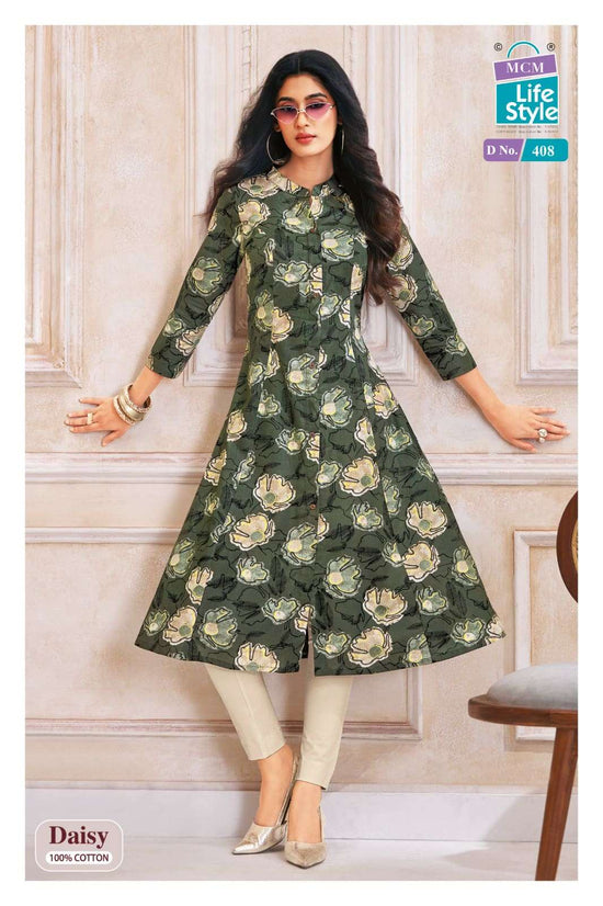 MCM Lifestyle Daisy Vol 4 Cotton A-Line Kurti