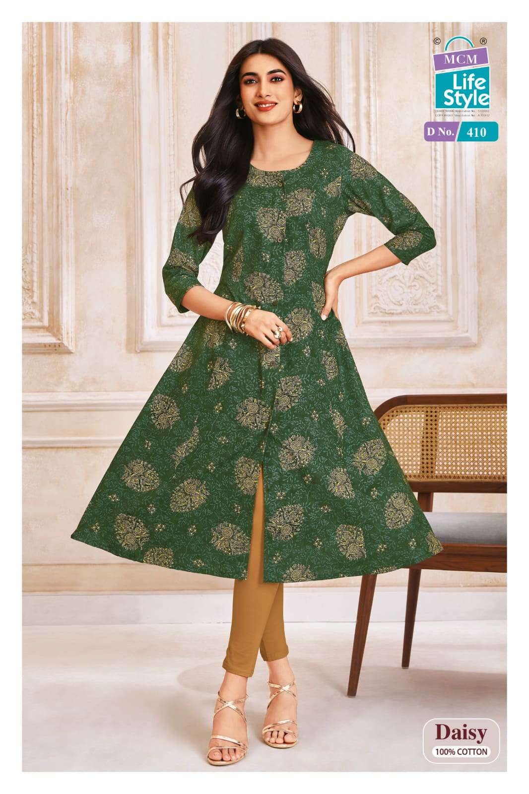 MCM Lifestyle Daisy Vol 4 Cotton A-Line Kurti