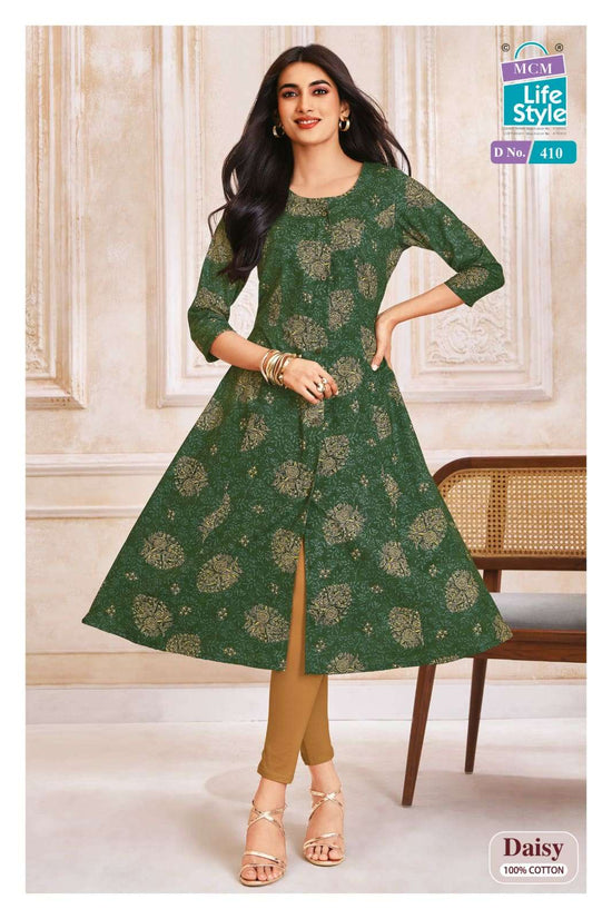 MCM Lifestyle Daisy Vol 4 Cotton A-Line Kurti