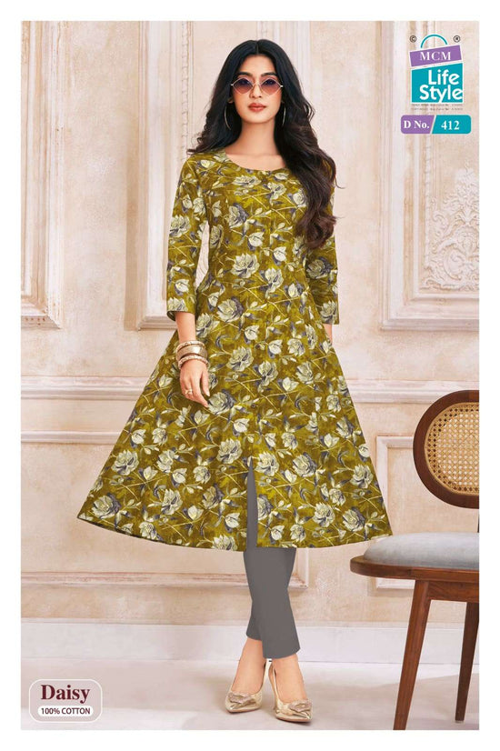 MCM Lifestyle Daisy Vol 4 Cotton A-Line Kurti
