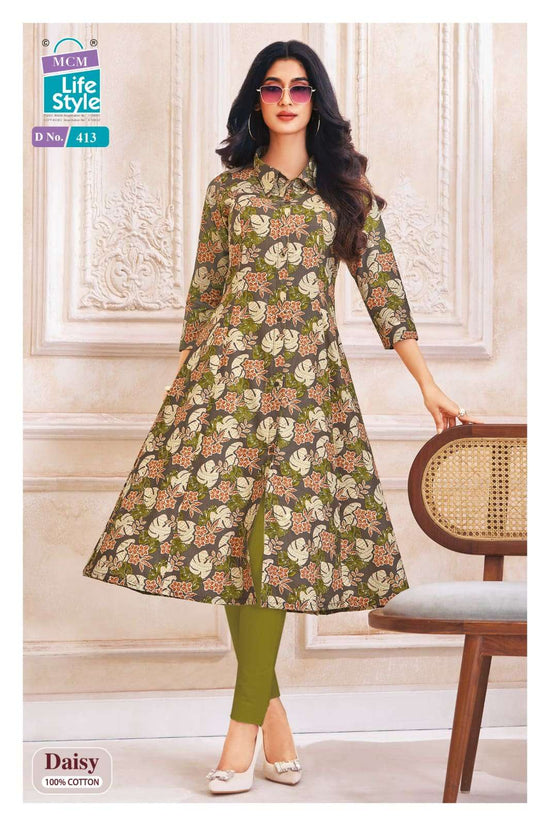 MCM Lifestyle Daisy Vol 4 Cotton A-Line Kurti