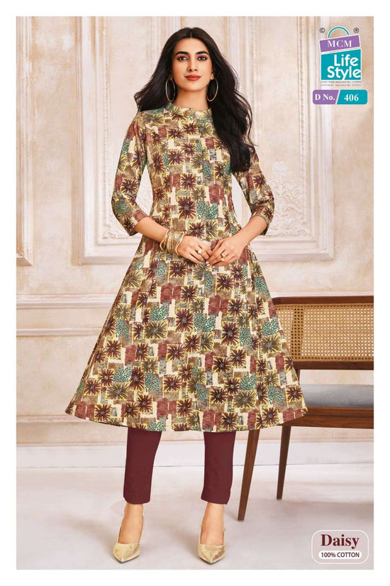 MCM Lifestyle Daisy Vol 4 Cotton A-Line Kurti