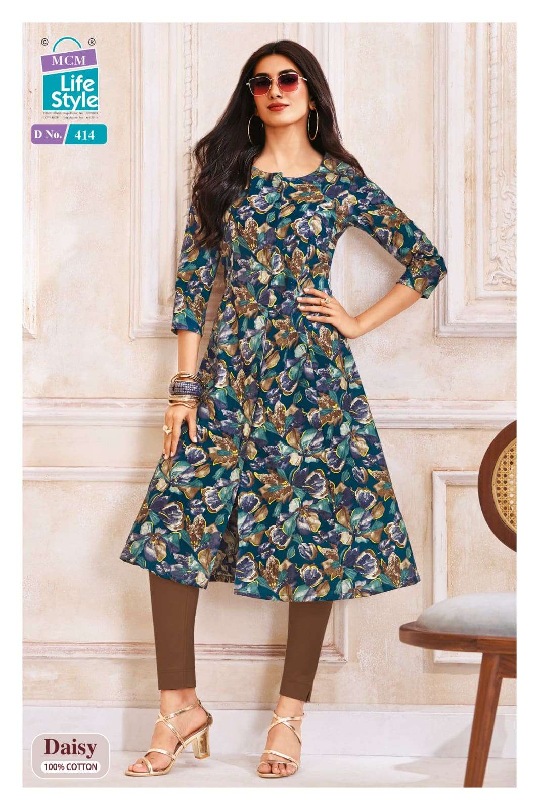 MCM Lifestyle Daisy Vol 4 Cotton A-Line Kurti
