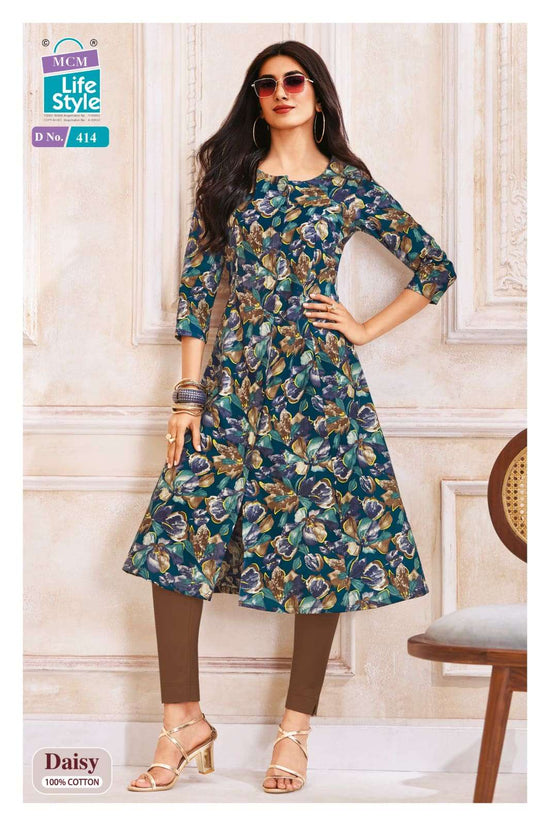 MCM Lifestyle Daisy Vol 4 Cotton A-Line Kurti