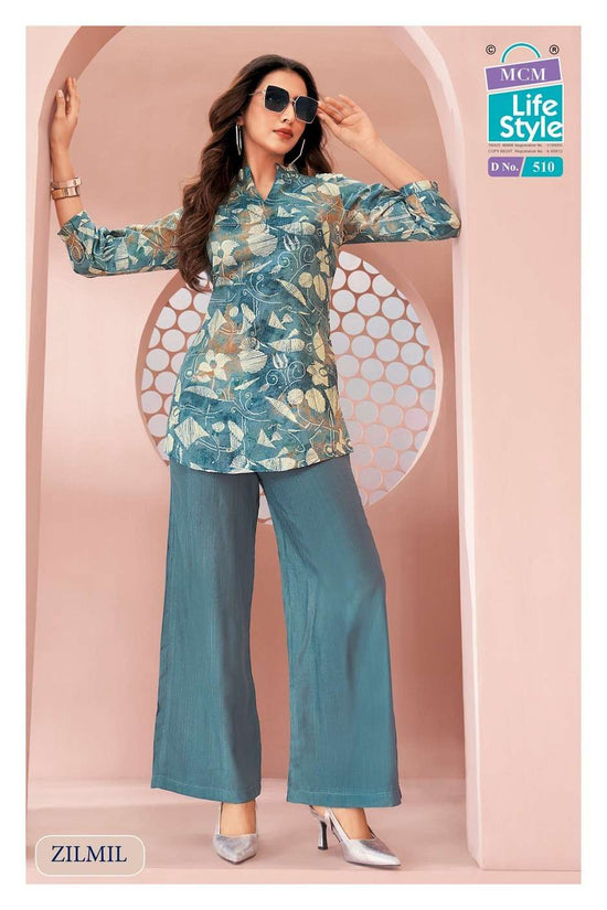 MCM Lifestyle Zilmil Vol 5 Vertican Printed Co-Ord Set - Amrah Wholesale