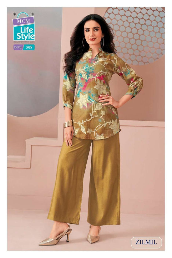 MCM Lifestyle Zilmil Vol 5 Vertican Printed Co-Ord Set - Amrah Wholesale