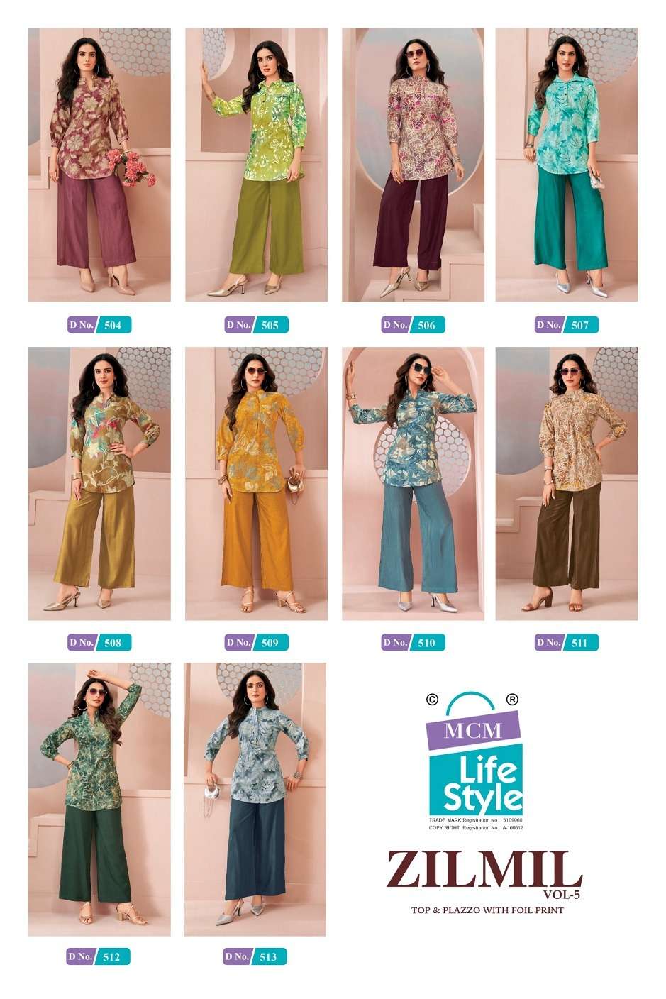 MCM Lifestyle Zilmil Vol 5 Vertican Printed Co-Ord Set - Amrah Wholesale