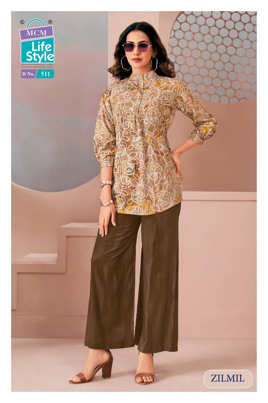MCM Lifestyle Zilmil Vol 5 Vertican Printed Co-Ord Set - Amrah Wholesale