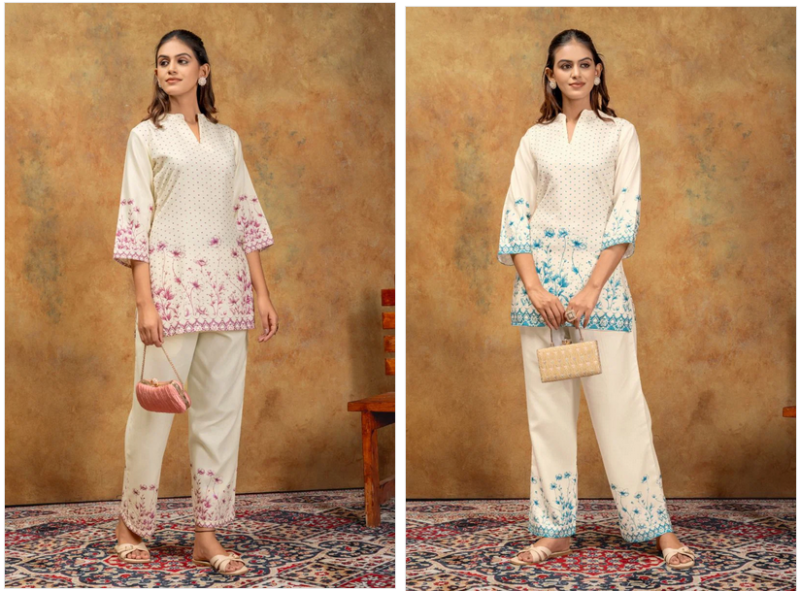 MD 113 Rayon Printed Co Ord Set Collection