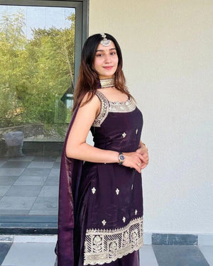 Md Mahi 13 Fandy Embroidered Stitched Salwar Suit Set - Amrah Wholesale
