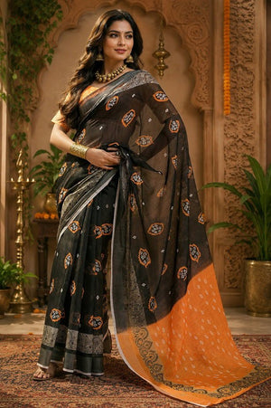 Meera 348 Linen Digital Printed Saree - Amrah Wholesale