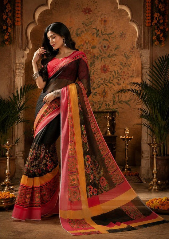 Meera 348 Linen Digital Printed Saree - Amrah Wholesale