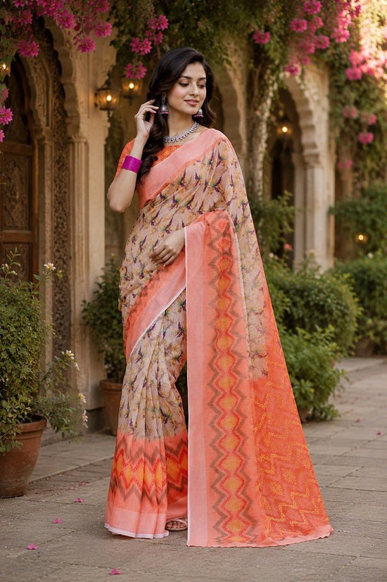 Meera 348 Linen Digital Printed Saree - Amrah Wholesale