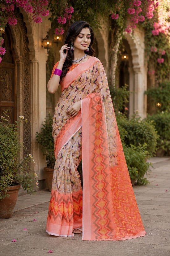 Meera 348 Linen Digital Printed Saree