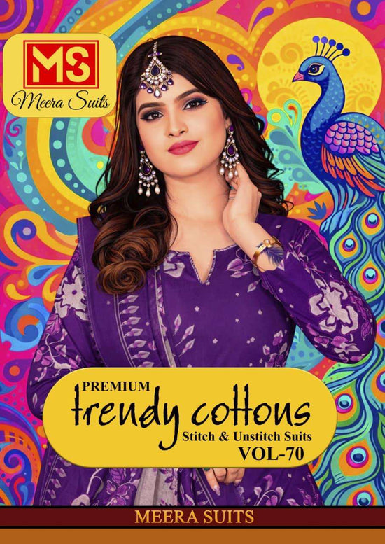 Meera Suits Trendy Cotton Vol 70 Pure Cotton Dress Material - Amrah Wholesale