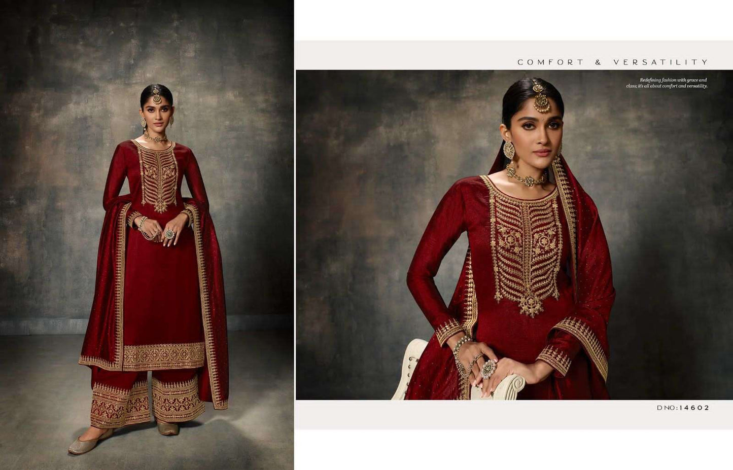 Meera Trends Adaa Premium Silk Embroidered Palazzo Suit Set