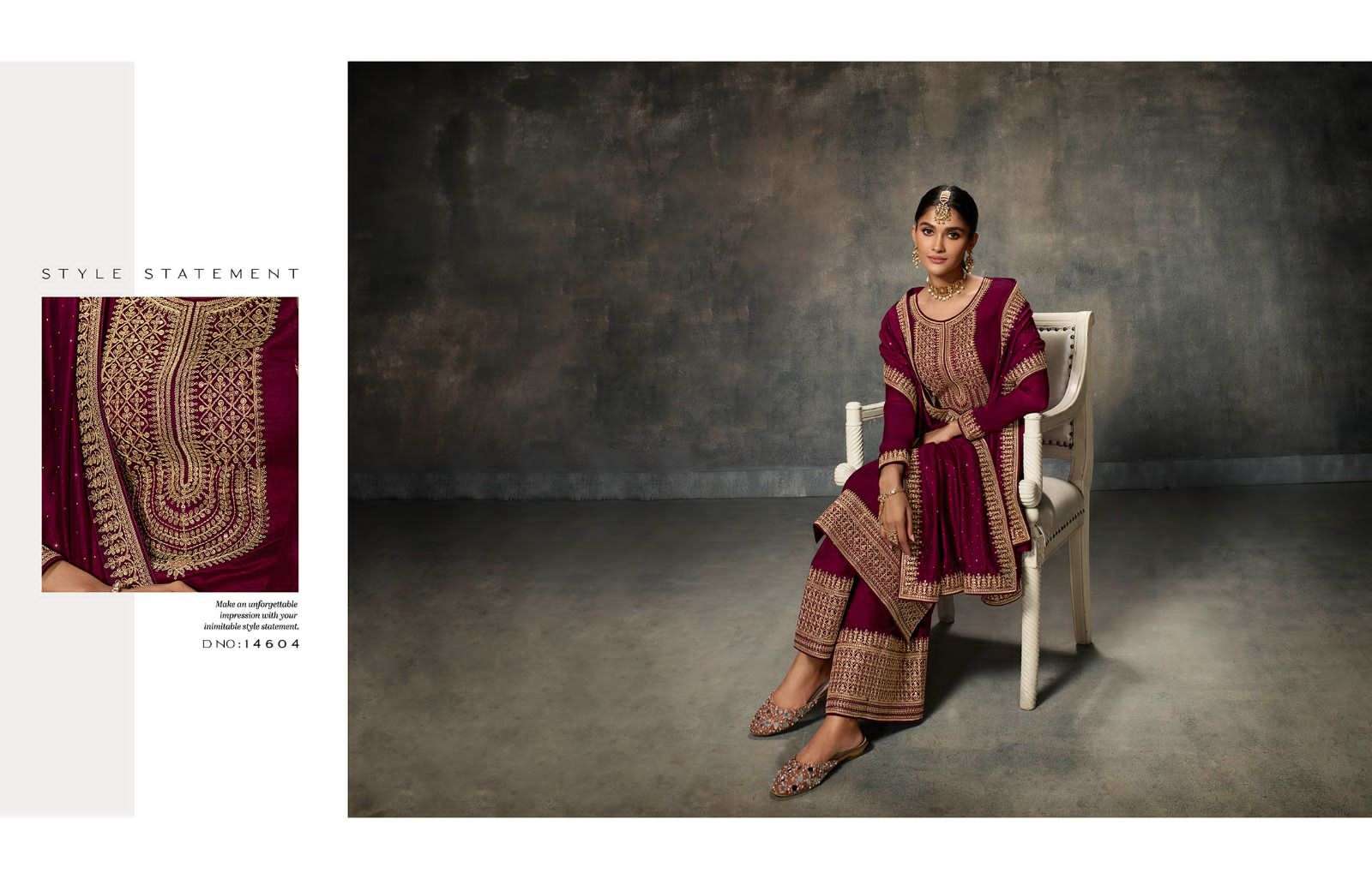 Meera Trends Adaa Premium Silk Embroidered Palazzo Suit Set