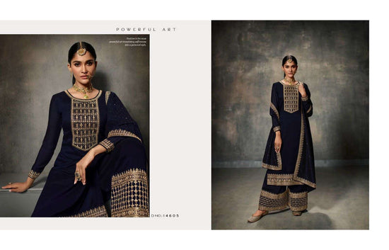 Meera Trends Adaa Premium Silk Embroidered Palazzo Suit Set