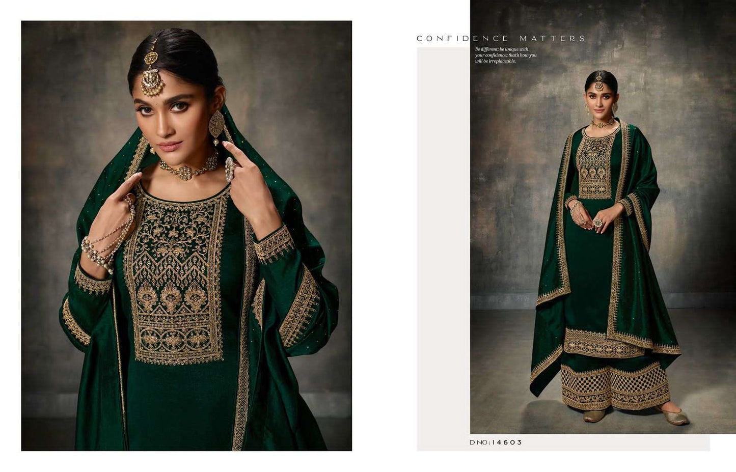 Meera Trends Adaa Premium Silk Embroidered Palazzo Suit Set