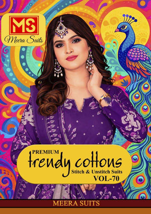 Meera Suits Trendy Cotton Vol 70 Pure Cotton Dress Material
