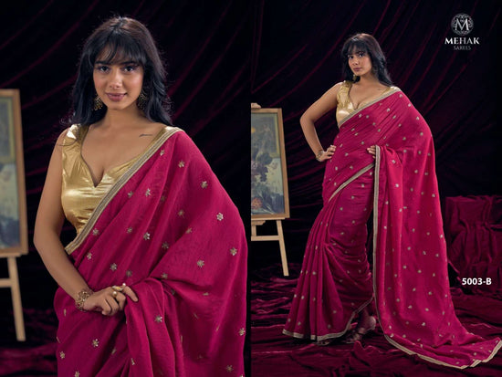 Mehak Creation Series 5003 Colors Silk Lace Border Saree - Amrah Wholesale