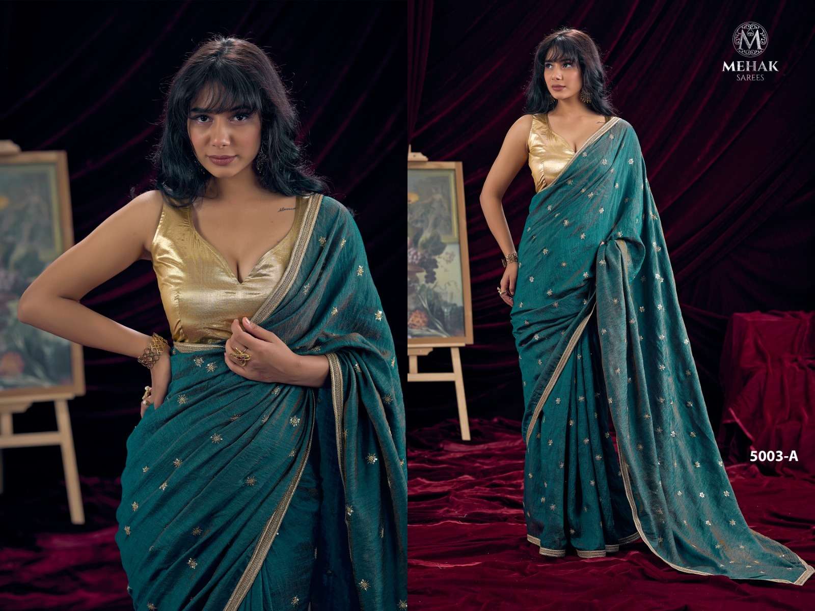 Mehak Creation Series 5003 Colors Silk Lace Border Saree - Amrah Wholesale